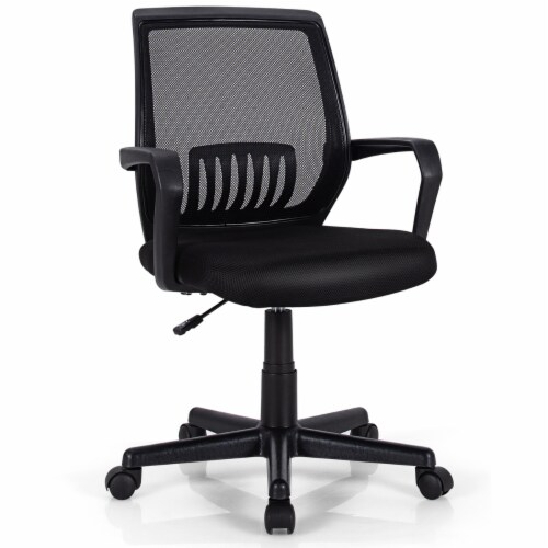 Costway Mid-Back Mesh Chair Height Adjustable Executive Chair w/ Lumbar Support Perspective: front
