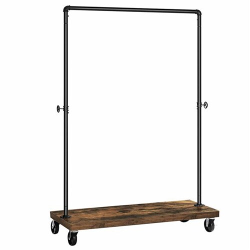 VASAGLE Industrial Pipe Rolling Garment Home Storage Clothes Rack