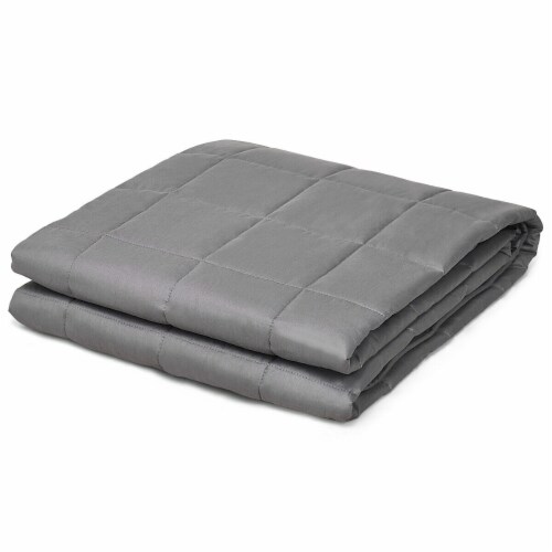Costway 7/12/15/17/20/22/25 lbs Weighted Blankets Full /Queen/King Size 100% Cotton w/ Glass Perspective: front
