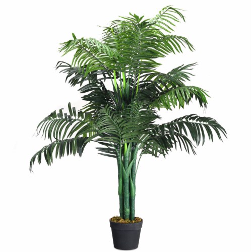 Gymax Artificial Areca Palm Decorative Silk Tree w/Basket 3.5 Feet Holiday Decor Perspective: front