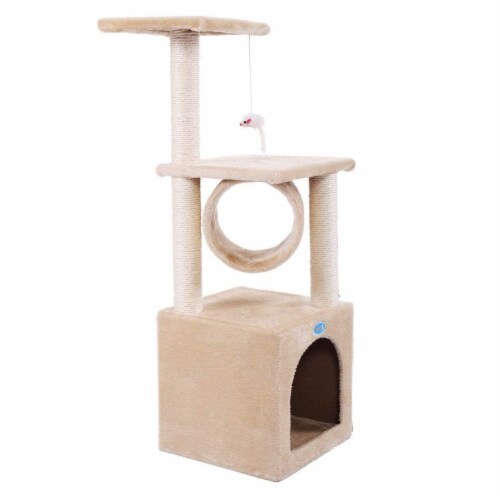 Coziwow CW12R0227 36 Inch Cat Tree Climbing Tower with Scratching Post Beige 1 Piece Mariano s