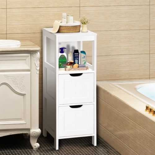 Bathroom Floor Cabinet Multifunctional Bathroom Storage Organizer W/2  Drawers, 1 unit - Food 4 Less