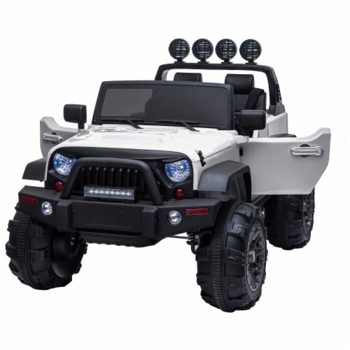 TOBBI 12V Kids Electric Battery Powered 2 Speed Jeep Wrangler Ride On Toy,  White, 1 Piece - Kroger