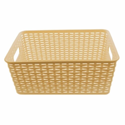 Ybm Home  Plastic Rattan Storage Basket- Large Perspective: front