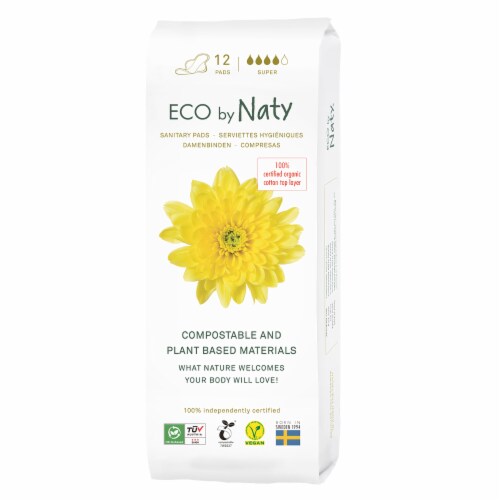 Eco by Naty Super Compostable Sanitary Pads Perspective: front