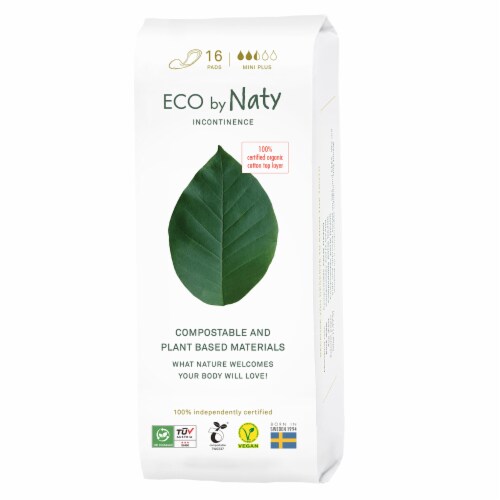 Eco by Naty Mini Plus Compostable Incontinence Pads Perspective: front