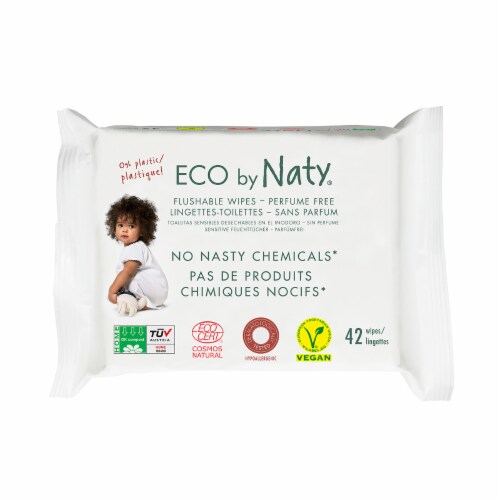Eco by Naty Flushable Unscented Baby Wipes 504 Count Perspective: front
