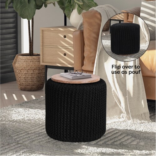 Black clearance pouf ottoman