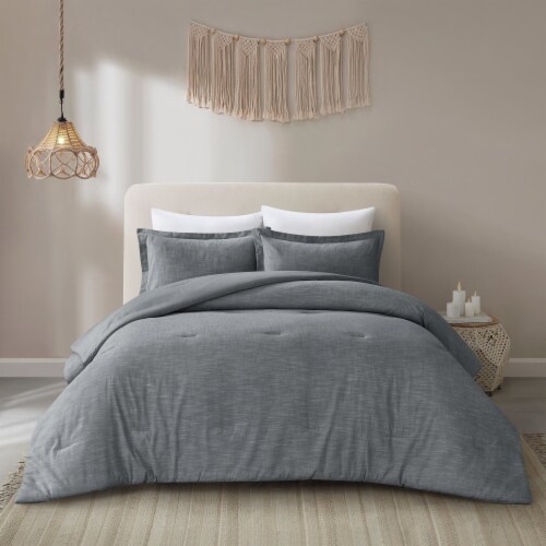 Aalayah Comforter Set -Exceptionally Cozy , Solid Neutral Color denim twin/twin xl, twin/twin xl