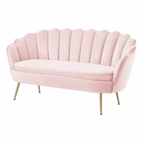 Blush velvet loveseat sales