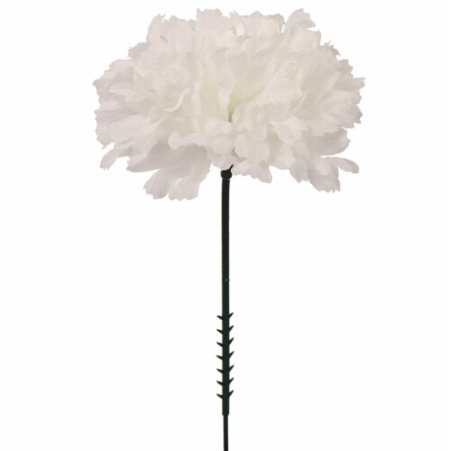 Artificial 7 x3.5  Candlewhite Carnation Pick (100) Perspective: front
