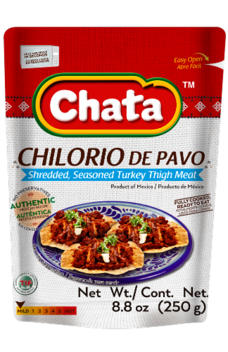 Chata Seasoned Shredded Turkey Thigh Meat Perspective: front