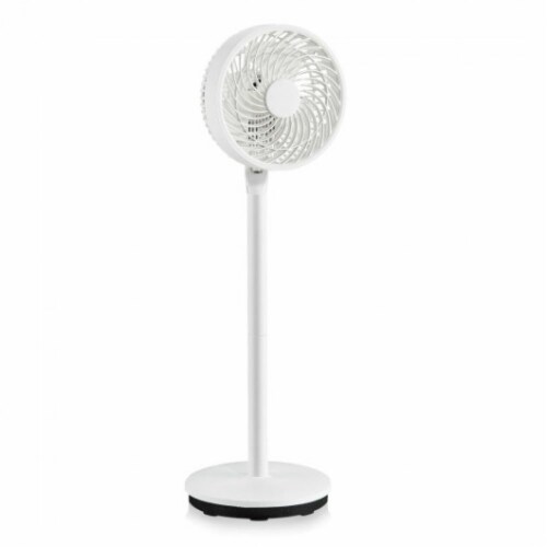 9 Inch Portable Oscillating Pedestal Floor Fan with Adjustable Heights and Speeds Perspective: front