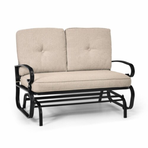 Hivvago 2 Seats Outdoor Swing Glider Chair with Comfortable Cushions 1 Jay C Food Stores