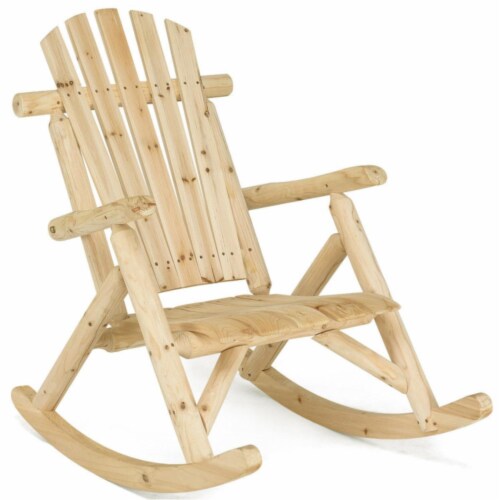 Hivvago Wood Single Porch Rocker Lounge Patio Rocking Chair 1 Kroger