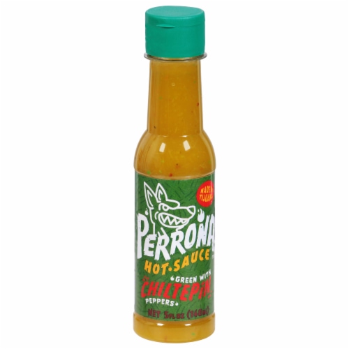 Perrona™ Green With Chiltepin Peppers Hot Sauce Perspective: front