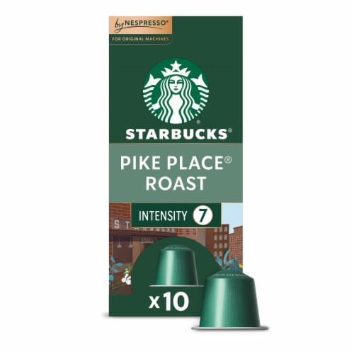 Starbucks by Nespresso Coffee Pods for Nespresso Original Line Machines Pike Place Medium Roast Perspective: front