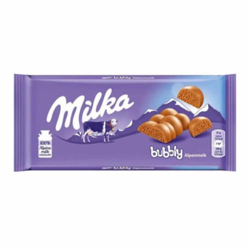 Milka Bubbly Alpine Milk Chocolate Perspective: front