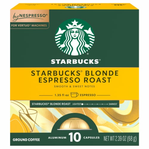 Starbucks® Coffee Capsules for Nespresso Vertuo Machines Blonde Espresso  Roast 2.39 oz box of 10, 10 ct - Harris Teeter