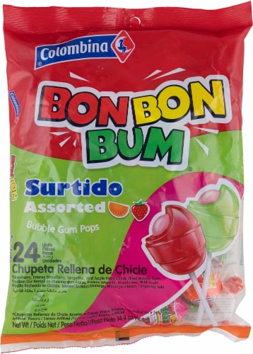 Colombina Bon Bon Bum Sirtido Bubble Gum Pops - Assorted Perspective: front