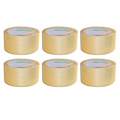 6 Rolls Carton Sealing Clear Packing Tape Box Shipping 2  x 55 Yards Heavy Duty Perspective: front