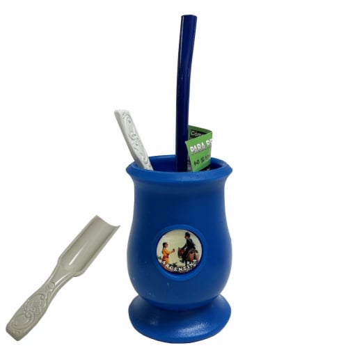 Argentina Plastic Mate Gourd Cup Straw Bombilla Yerba Mate Self Clean Innovative Perspective: front