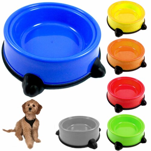 Pet Food Bowl Non Skid Feeding Dish Dog Cat Water Food Feeding