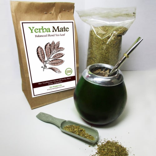 4Pc Argentina Yerba Mate Tea Gourd Cup Straw Bombilla 6oz Leaf Bag Kit Pack  4200, 1 - Pay Less Super Markets