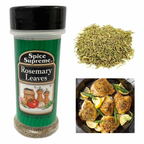 1 Spice Supreme Rosemary Leaves Seasoning 1.25 Oz Jar Cooking Dry Rub Veggies Perspective: front