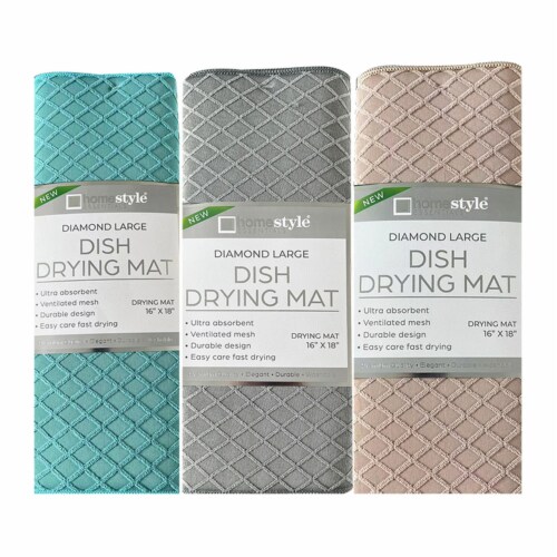 Home Absorbent, Reversible Microfiber Jumbo Dish Drying Mat for Kitchen,  Pink