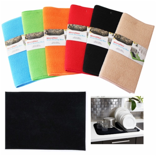 2 Microfiber Dish Drying Mat Towel 12 x18 Absorbent Kitchen Home