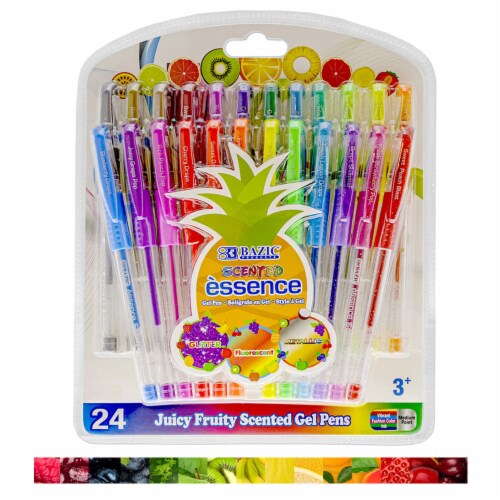 24 Pack Scented Gel Pens Multicolor Arts and Crafts Pen School Supplies All Ages Perspective: front