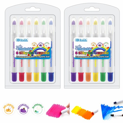 12 PC Silky Gel Crayons Twistable Non Toxic Washable Watercolor