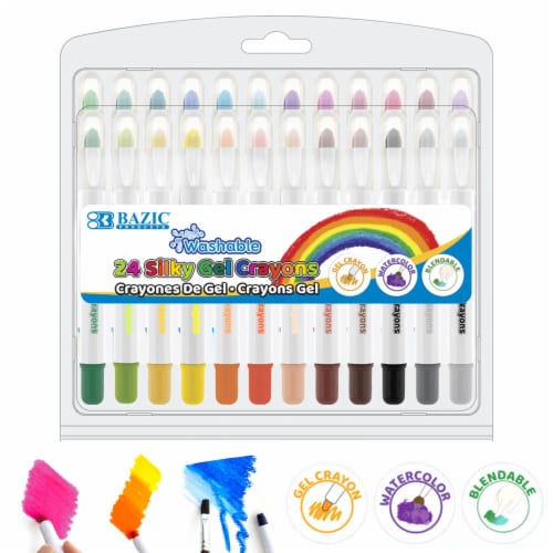 24 PC Water Color Gel Crayons Non-Toxic Coloring Washable Drawing Silky  Crayon, 1 - King Soopers