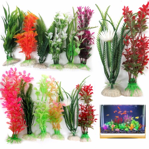 12 Pc Ornament Aquarium Decoration Plastic Water Grass Fake Plants Fish Tank 6 1 Harris Teeter