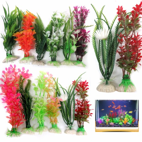 12 Pc Ornament Aquarium Decoration Plastic Water Grass Fake Plants Fish Tank  6, 1 - Harris Teeter