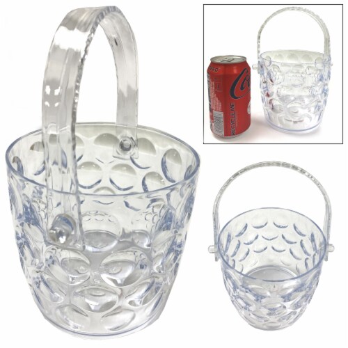1 Clear Ice Bucket Container Cooler Crystal Plastic Wine Chiller BPA Free 42oz Perspective: front