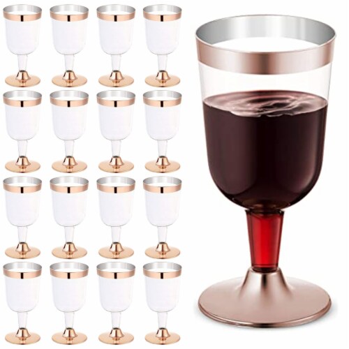 Rose Gold Plastic Champagne Flutes Disposable - Rose Gold Glitter