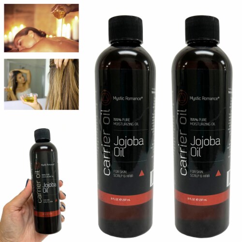 2 PC Jojoba Oil 16oz 100% Natural Pure Moisturizing Hair Skin Nails Cold Pressed Perspective: front
