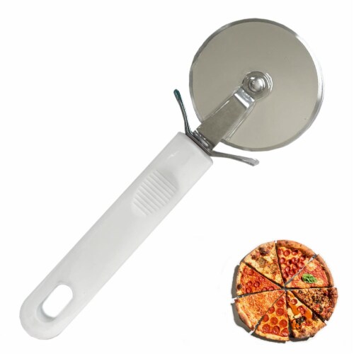 Stainless Steel Pizza Cutter Sharp Blade Wheel Heavy Duty Slicer Comfort Handle Perspective: front