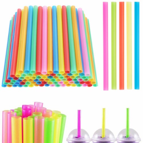 60 Jumbo Drinking Straws Wide Neon Milkshake Smoothie Plastic Bar BPA Free Large, 1 - Kroger
