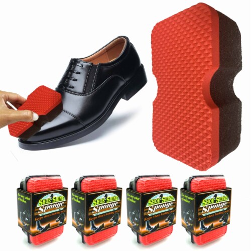 AllTopBargains 2 Pk Instant Shoe Shine Sponge Cleaning Protector Leather Care Boots All Colors