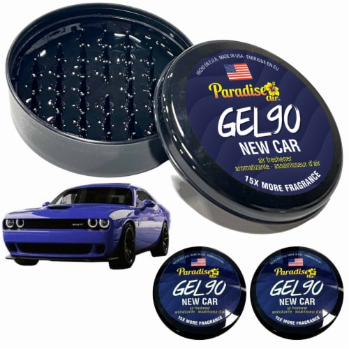 2 Paradise Gel Air Freshener 90 Days Lasting Aroma Car Fragrance Scent New  Car, 1 - Fry's Food Stores