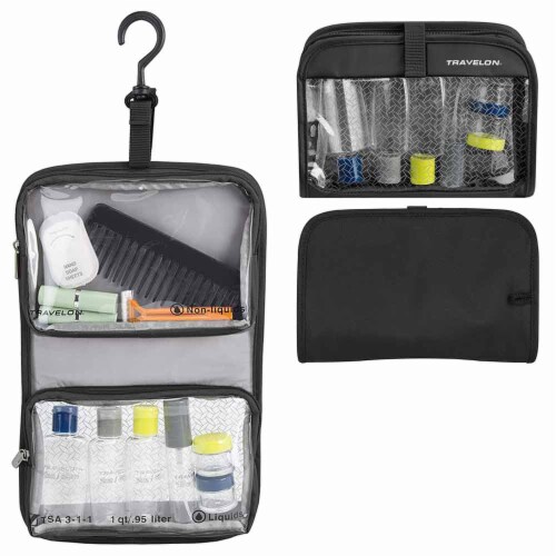 Travelon Wet Dry Quart Bag with Plastic Bottles Toiletry Bath Organizer  Black, 1 - Fry's Food Stores