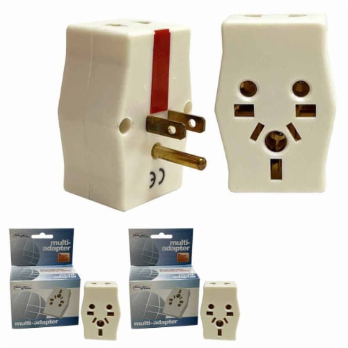 2 Pack Multi Adapter Travel Plug Outlet Extender Europe to USA ...