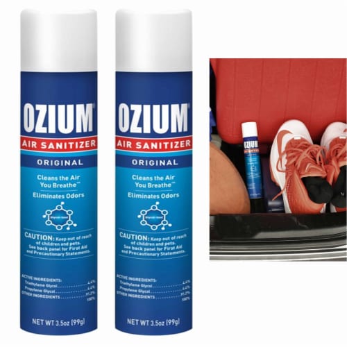 4 Pc Ozium 0.08oz Air Sanitizer Spray New Car Scent Odor Eliminator  Freshener, 1 - Kroger