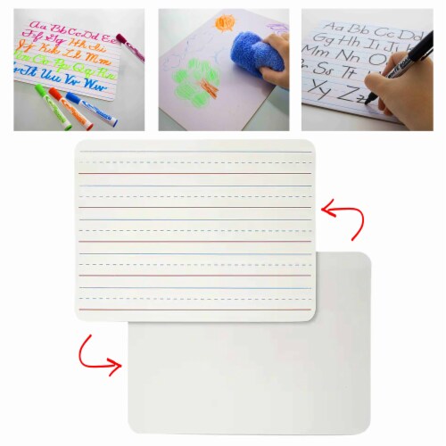 2 X BAZIC Double Sided Dry Erase Lap Board 9 X12 Whiteboard