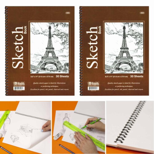 BAZIC Sketch Pad 30 Sheets 9 X 12 Top Spiral Sketchbook Drawing Pads,  1-Pack