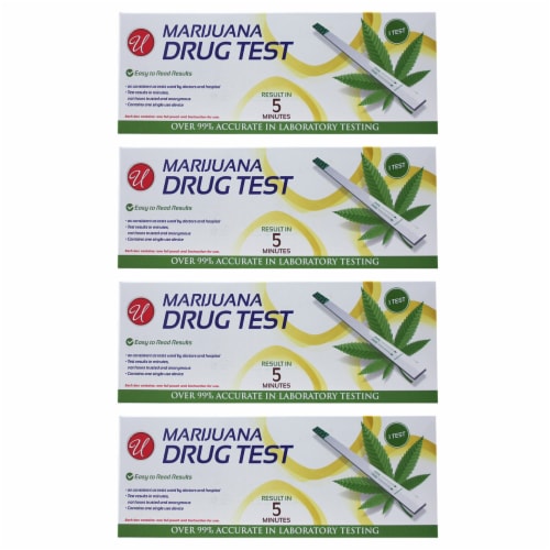 4 Pk THC Screening Drug Tests Marijuana Weed Urine Fast Results At Home Test Kit Perspective: front