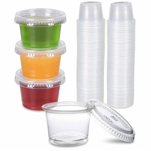 Condiment Cups container with Lids- 8 pk. 1 oz.Salad Dressing